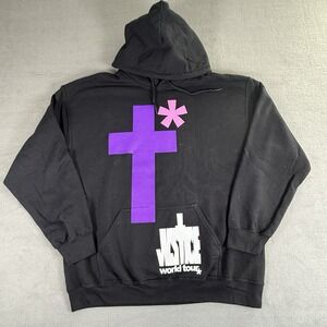Justin Bieber‎ Official Justice World Tour Black Hoodie Size Large